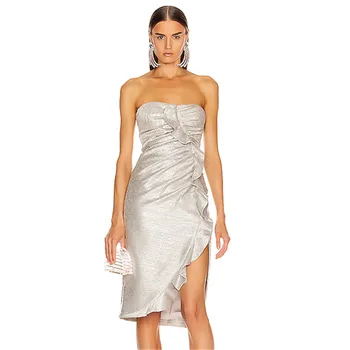 

2020 Hot Women Dress Fashion Ruffles Sexy Backless Sleeveless Dress Summer Clothes Vestido Solid Slim Elegant Dress For Women