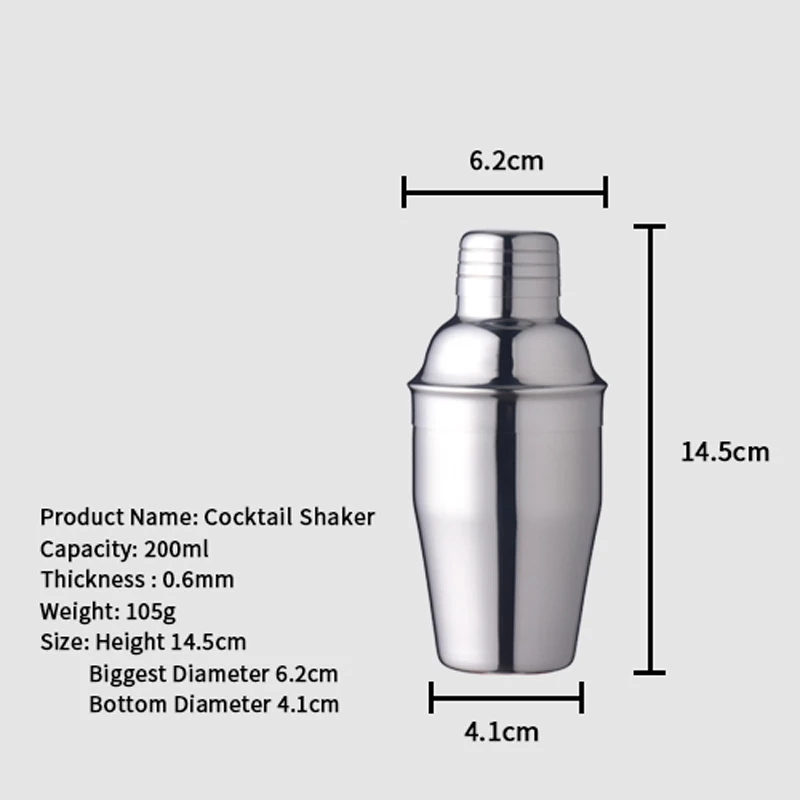 Mini Cocktail Shaker, 200ml.