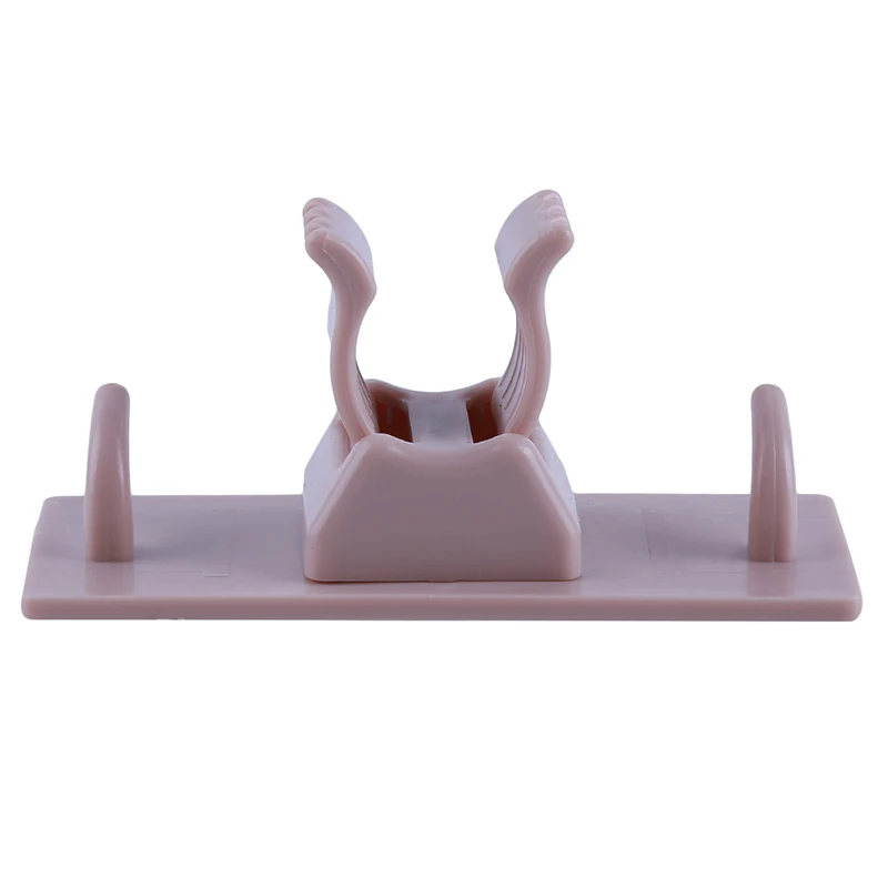 pink Non Punch Adhesive Wall Mounted Mop Holder Plastic Mop Hook Bathroom Storage Broom Hanger Clip kitchen accessories - Цвет: pink