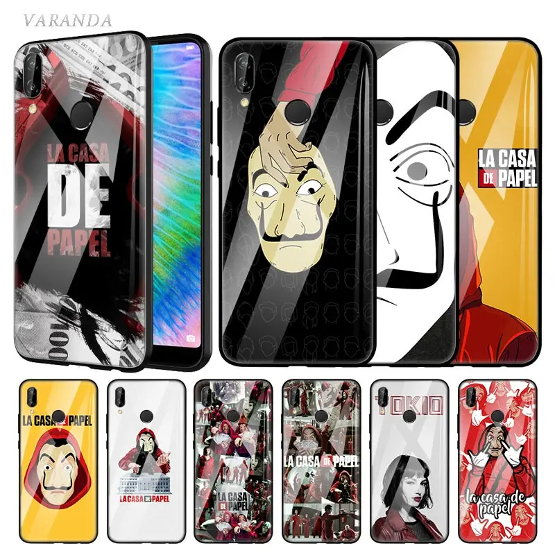 Стеклянный чехол LA Casa De Papel TV Show для Huawei P20 P30 P40 Lite E P Smart 2020 Mate 20X10Lite закаленные Чехлы