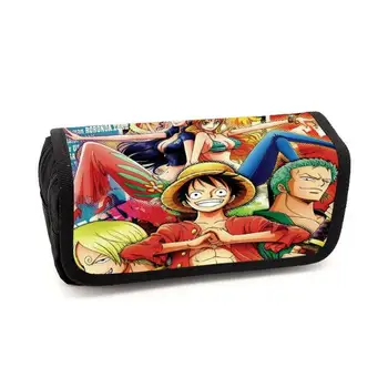 

fashion cartoon printed zipper pencil bag multi-function Three layer of stationery pen boxes Small and medium student supplies