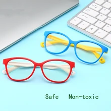 Анти-синий светильник, очки для детей, мягкие очки, компьютерные оптические очки, детские очки для глаз, модные гибкие нетоксичные очки