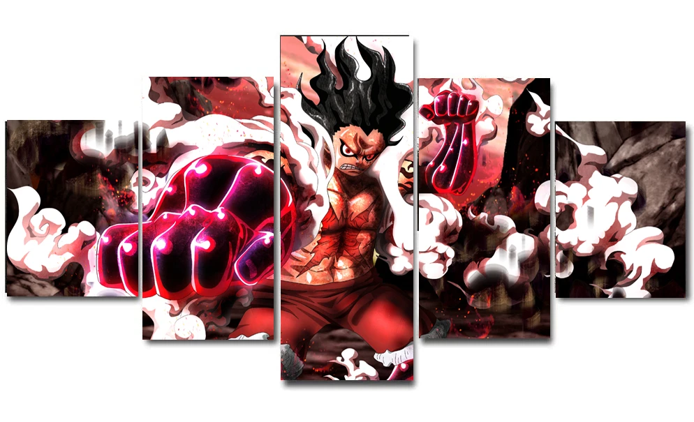Manga Anime Artwork Gear 4 Monkey D Luffy Canvas Fan Art Wall Poster No Frame 5pcs Painting Calligraphy Aliexpress