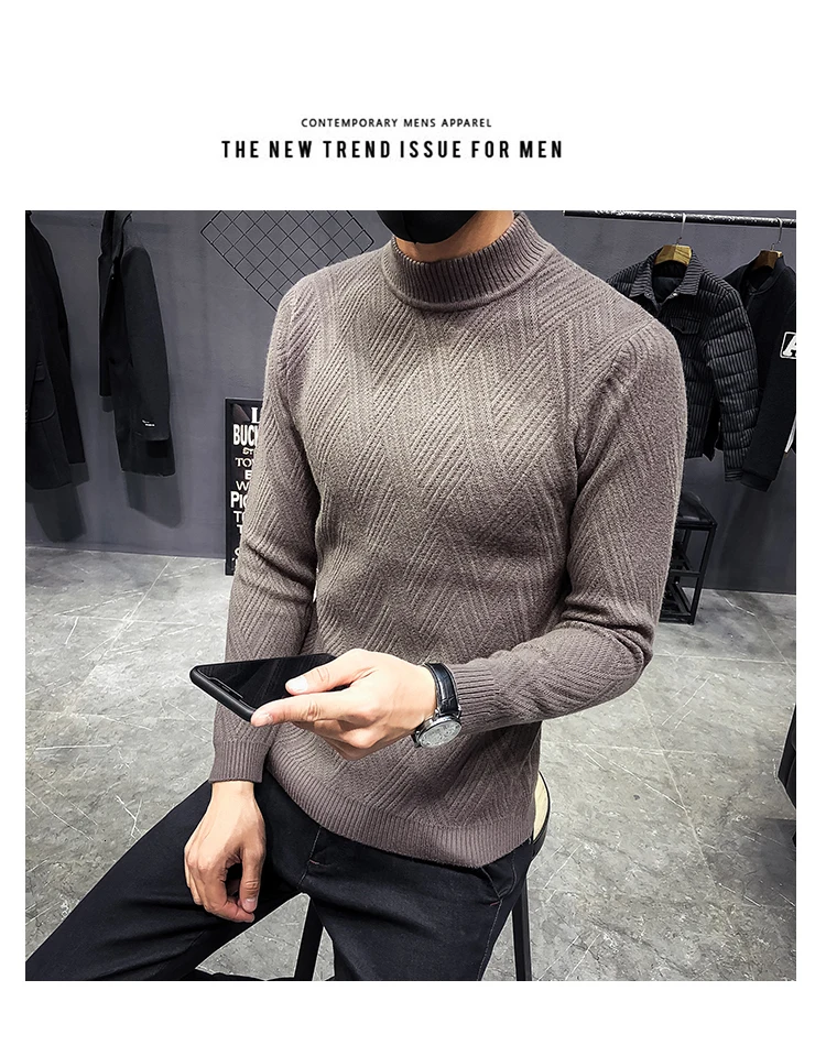 Casual Men's Sweater O-Neck Striped Slim Fit Knittwear Mens Sweaters Pullovers New Autumn Leisure Pullover Men Pull Homme M-3XL