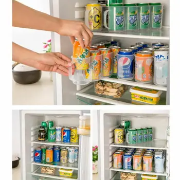 

Kitchen Storage New Beers Soda Cans Holder Storage Kitchen Organization Fridge Rack Plastic Space