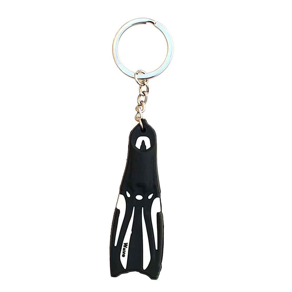 Swim Fin Keychain Keyring for Car Key Ring Handbag Tote Bag Wallet Pendant - Choice of Color