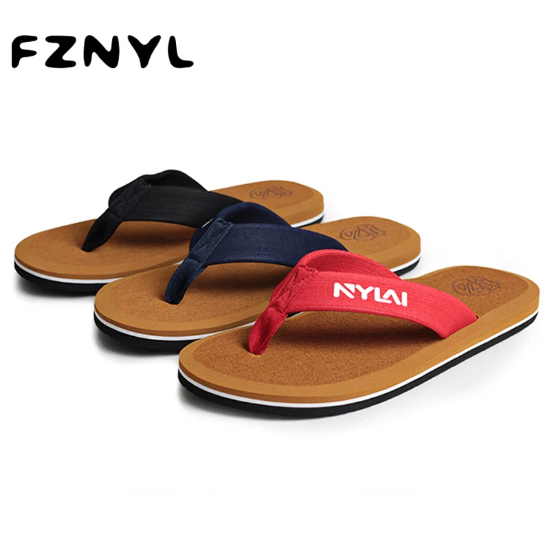 

FZNYL Flip Flops Summer Beach Mens Sandals Casual Slippers Outside Non-slip Flat Shoe for Men Soft Durable PVC Indoor Zapatillas