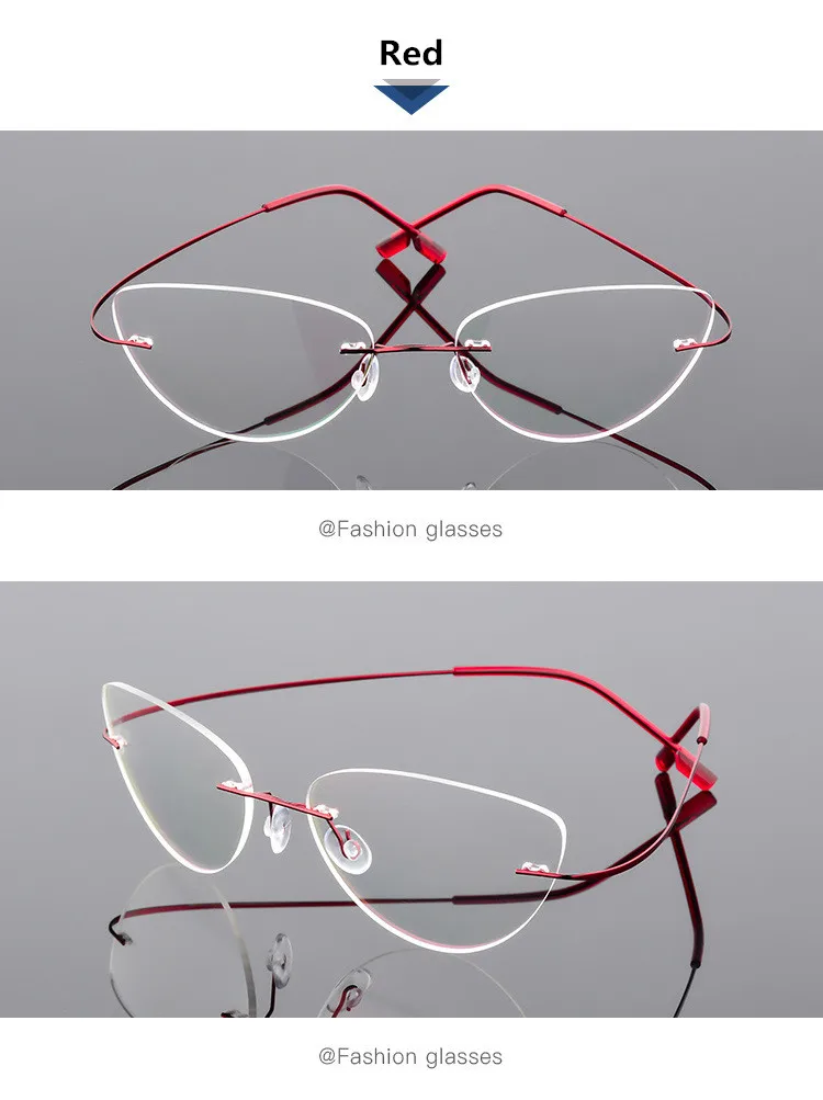 Кошачий глаз очки по рецепту очки для женщин без оправы круглый близорукость оптический корейский Оправа очков из титанового сплава мужчин