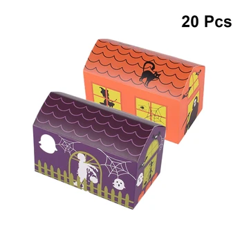 

20pcs Halloween Candy Box Nougat Cookies Candy Gift Boxes Paper Gift Box Bucket For Kids Child Party Favors Decoration Supplies