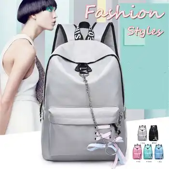 

USB Charging Ribbon Chain Bowknot Waterproof Backpack Travel Bags Leisure Cute Fashion Backpack For Boys Girls School Bagpack