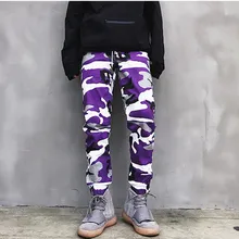 Мужские камуфляжные штаны для бега, новинка, мужские хлопковые брюки карго, эластичные трикотажные штаны, мужские хип-хоп Уличная одежда