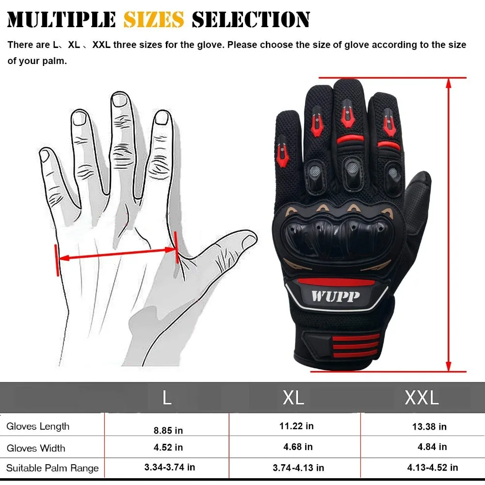 Motorcycle Gloves Stealth Hard Knuckle Touch Screen Gloves for Cycling Motorcycle Hiking