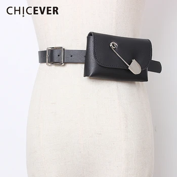 

CHICEVER PU Leather Patchwork Metal Women's Belts With Bag Adornment Adjustable Korean Belt Female 2020 Autumn Fashion New