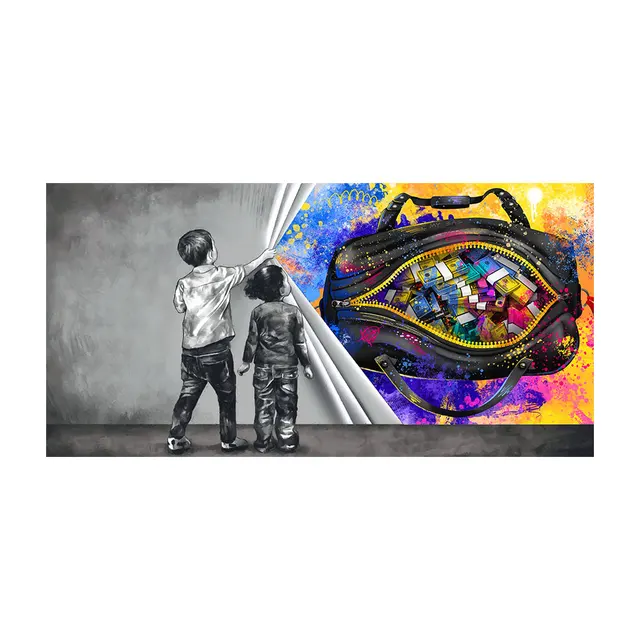 2023 New Child Graffiti Abstract Fist Mobile Shackle Wall Art Picture Canvas Decorative Painting Poster Home Decor Wall Decor 14