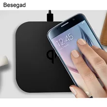 Besegad ультратонкий беспроводной зарядный коврик QI для Apple IPhone X 8 8plus Galaxy S8 Plus S7 S6 Edge Note 5 8 гаджеты