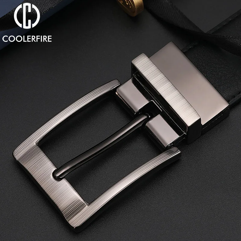 Men Belts Reversible Buckle Leather Brand Luxury Business