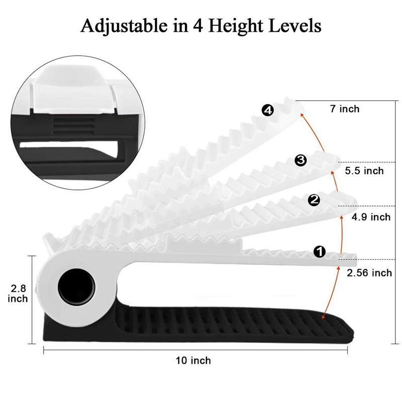 

Hot Sale Adjustable Shoe Storage Rack Space Saver Rack Holder (8-White)