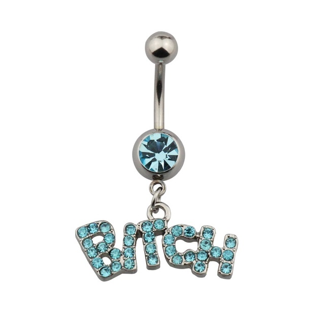 Sexy Navel Piercing Belly Ring Belly Button Rings Barbell Bar Zircon Dangling Ombligo Party Round for Woman Body Jewelry 14g