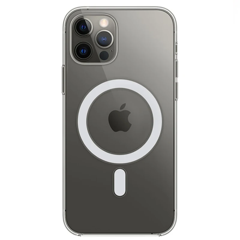 Grma Original Magnetic Coil Circle TPU Transparent Clear Crystal Phone Case For Apple iPhone 12 Mini 12 Pro Max Silicone Cover