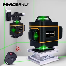Pracmanu 16 lines 4d 녹색 레이저 레벨 자동 셀프 레벨링, 실내 및 옥외용 수평 및 수직 크로스 라인(China)