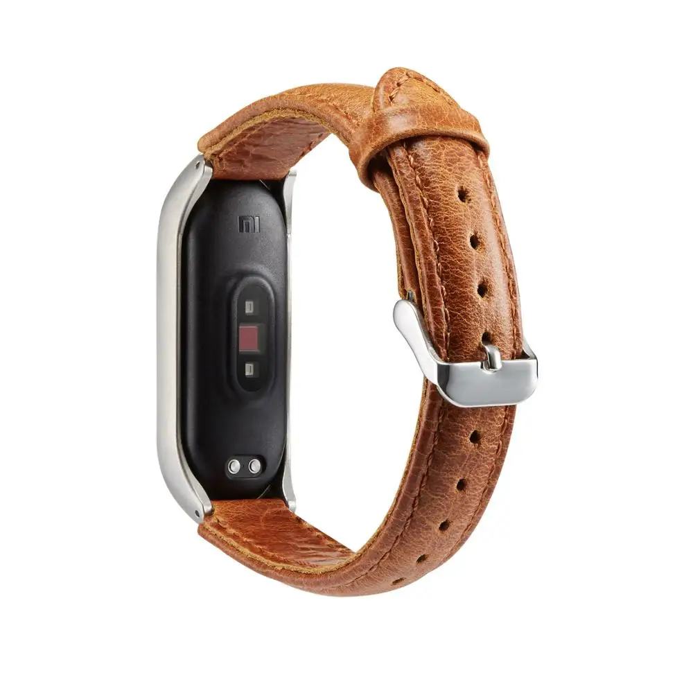 Кожаный ремешок для Mi Band аксессуары браслет Xiaomi 4 3 Ventage из натуральной кожи