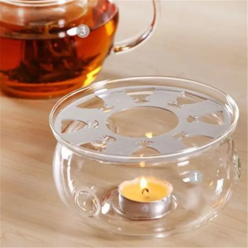Heating Base Coffee Water Tea Candle Clear Glass Heatresisting Teapot