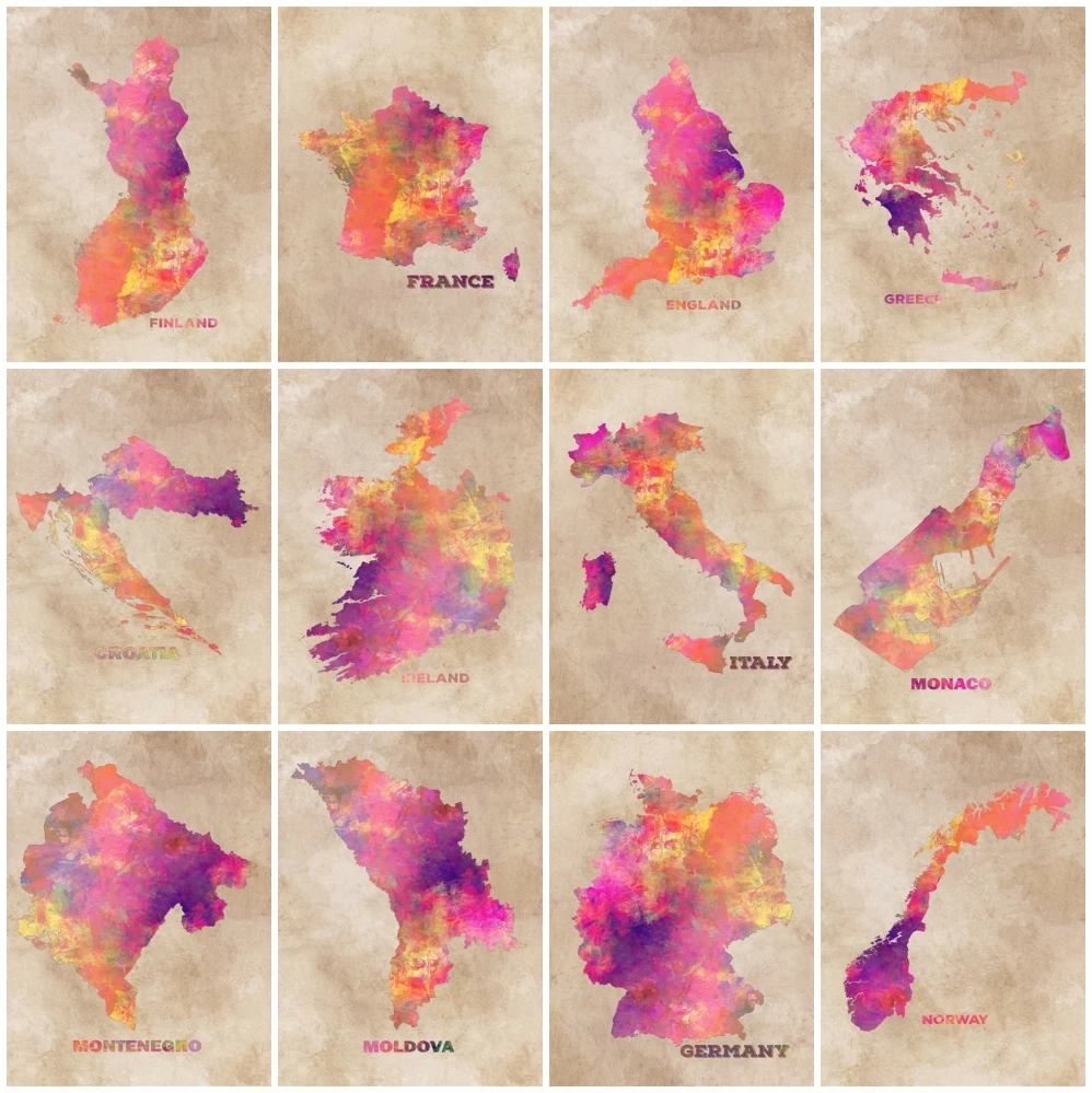 AZQSD 5D Diamond Painting Map City Full Drill Square Handmade Gift Embroidery Landscape Mosaic Decor For Home | Дом и сад