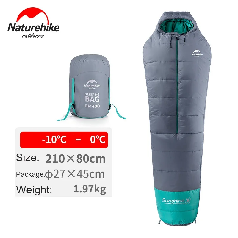 Gray 1970g Naturehike кемпинг спальный мешок Мумия Тип спальный мешок легкий открытый теплый хлопок спальные мешки NH17S013-D - Цвет: Gray 1970g