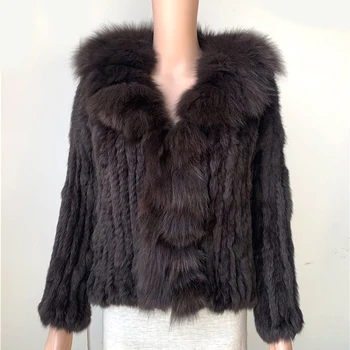 

Sales clearance rabbit fur jacket coat fox fur collar
