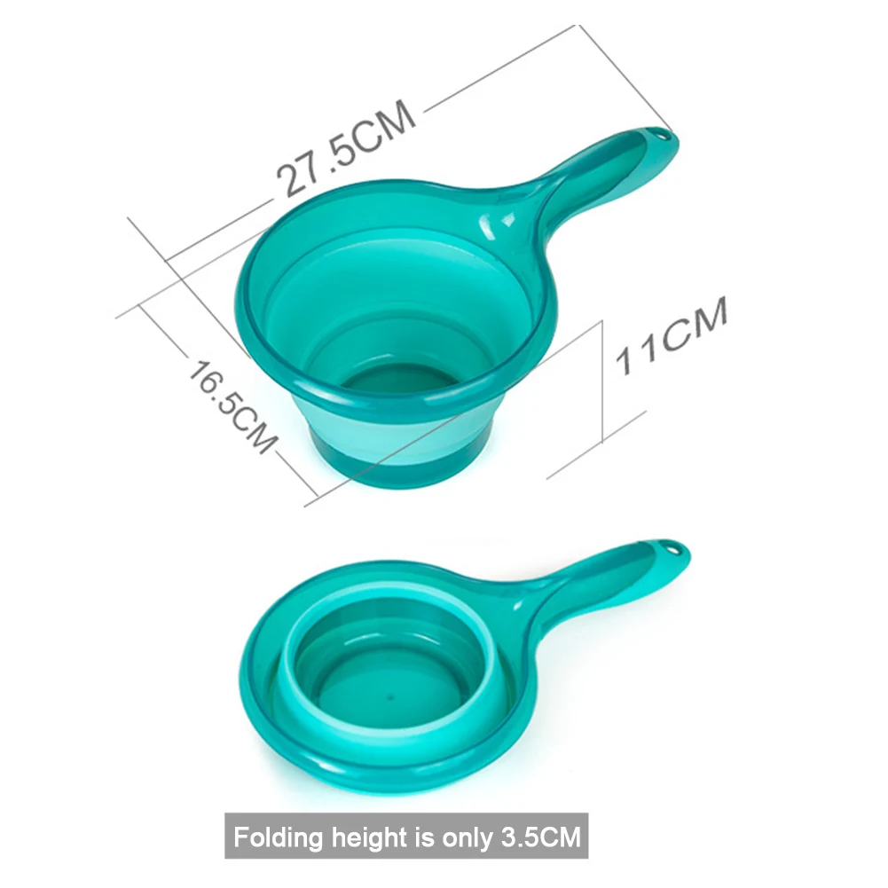 Practical Thickened Handle Folding Multifunction Safe PP Home Solid Water Scoop Hanging Type Transparent Bath Kitchen