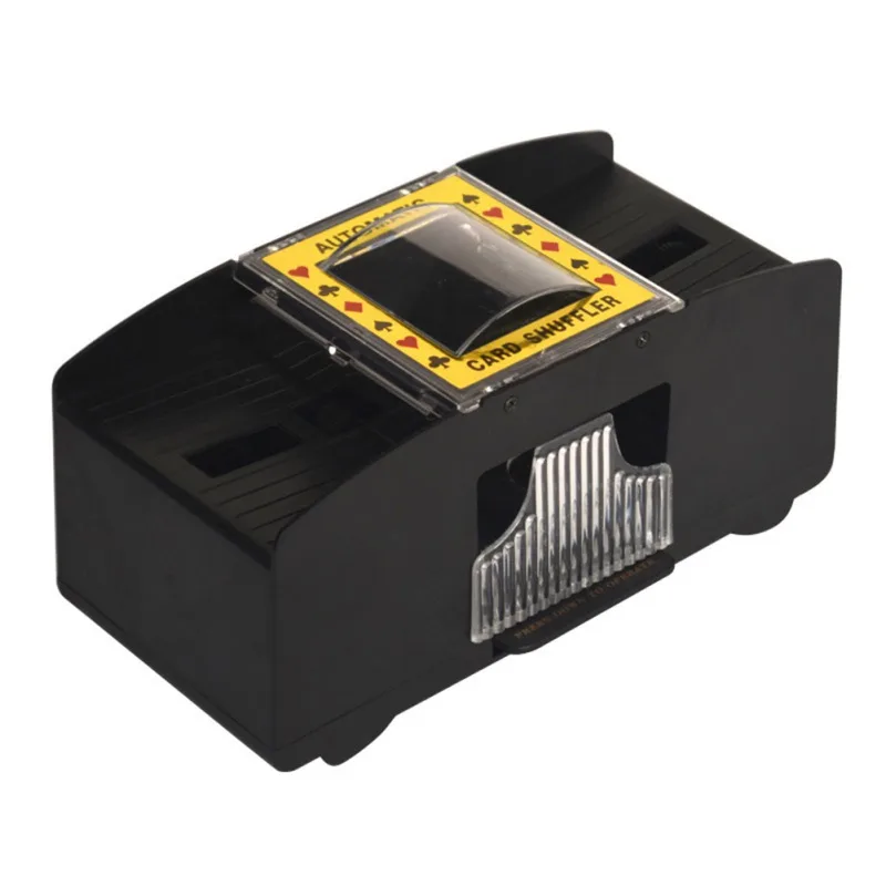 

New Black Automatic Card Shuffler 2 Deck For Board Game Poker Playing Cards Wooden Electric Automatic Shuffler