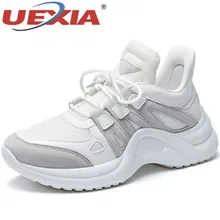 Открытый Повседневное кроссовки Для женщин Повседневная обувь с сетчатым верхом из дышащего материала; женские теннисные туфли, модные, на шнуровке, высокие, для отдыха сапоги для женщин De Mujer; большие размеры