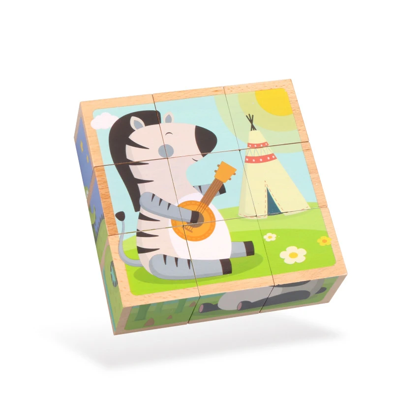 

Animal Six-sided Painting Creative Puzzle Kids Wooden Toys Early Learning Educational Toys Montes