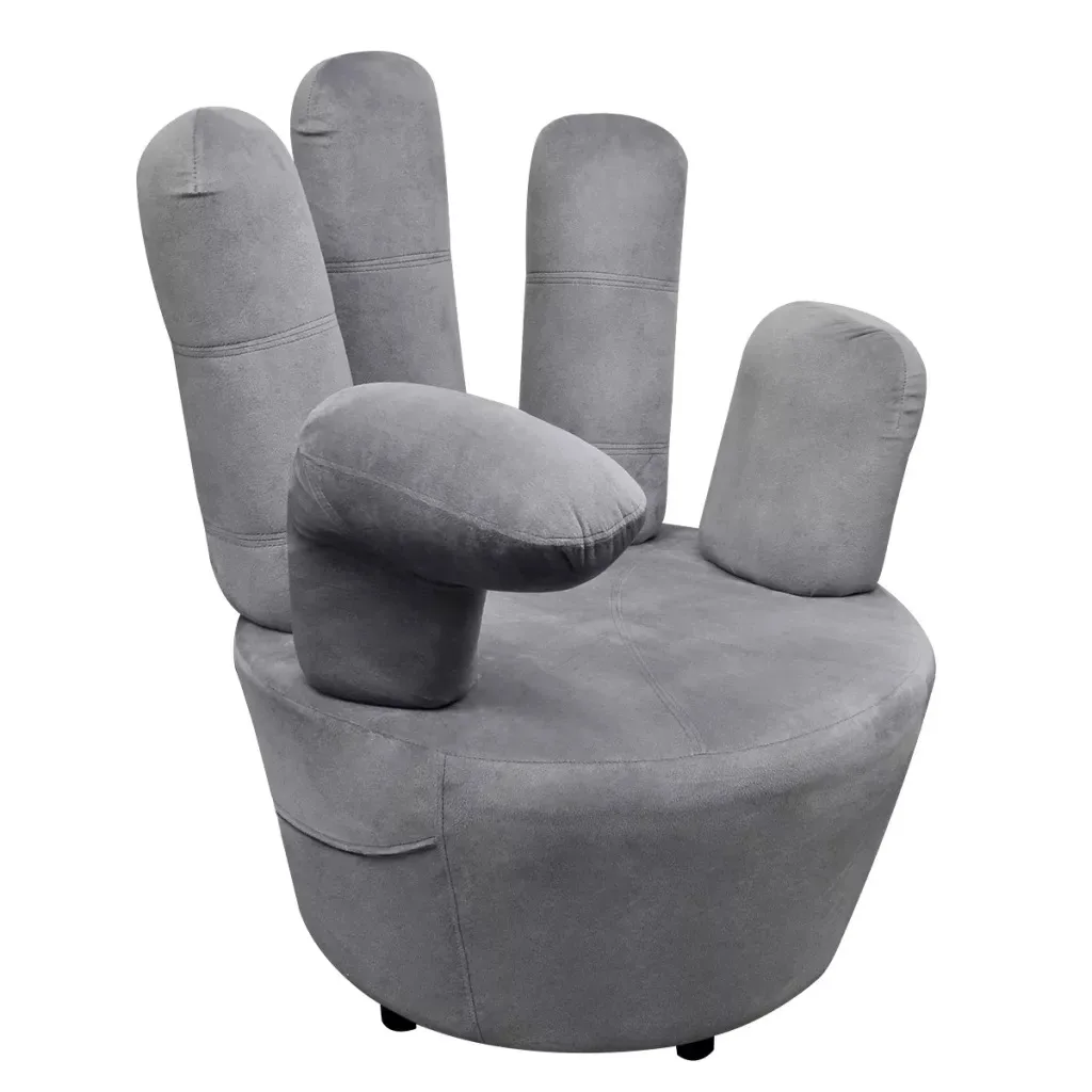 

vidaXL Elegant Hand-shaped Chair in the shape of a hand Velvet Gray Home Furniture For Living Room Bedroom