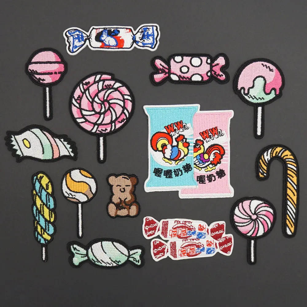 Cartoon Candy Lollipop Embroidery Iron-on Backing Patch DIY for Kids Clothes Decorative Accessories Applique | Дом и сад