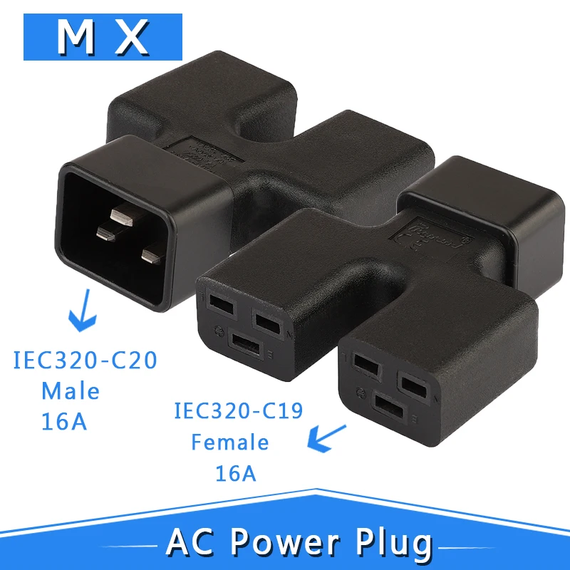 2 * C19 Женский адаптер питания IEC 320 C20 штекер на двойной PDU UPS 16 А 250 В | Электроника