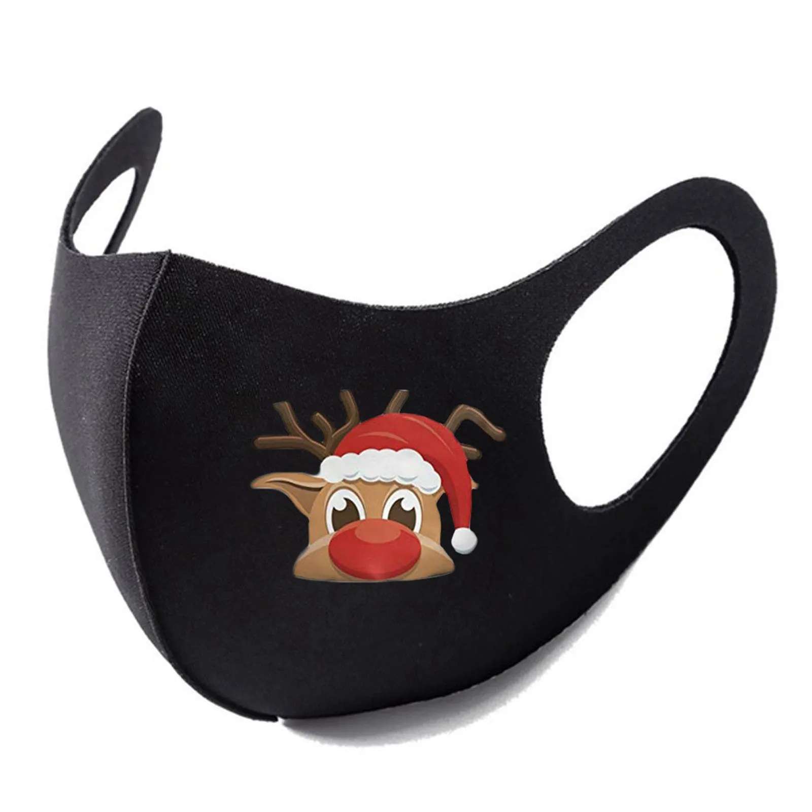 Christmas Prints Mask Adult Reusable Colorful Fabric Face Xmas Print Unisex Neutral Washable Masks Earloop Bandage Masques
