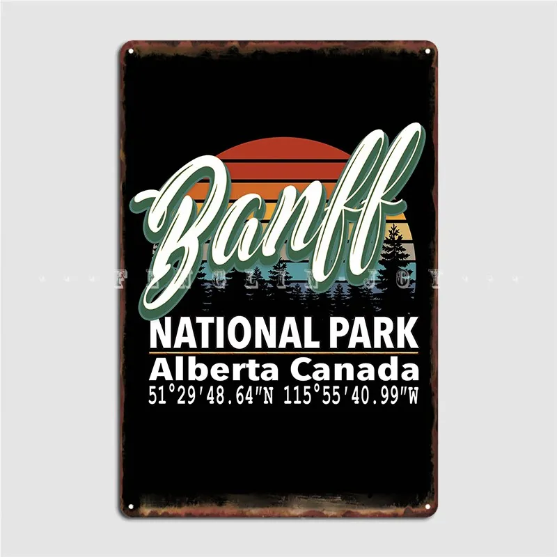

Vintage Classic Retro Color Banff National Park Metal Plaque Poster Kitchen Plaques Cinema Kitchen Tin Sign Poster