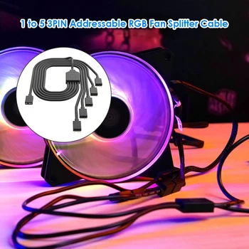 

Splitter Cable Computer Accessories 3PIN Addressable RGB Fan Splitter Cable 1 to 5 CPU Cooler Adapter Connector Cord