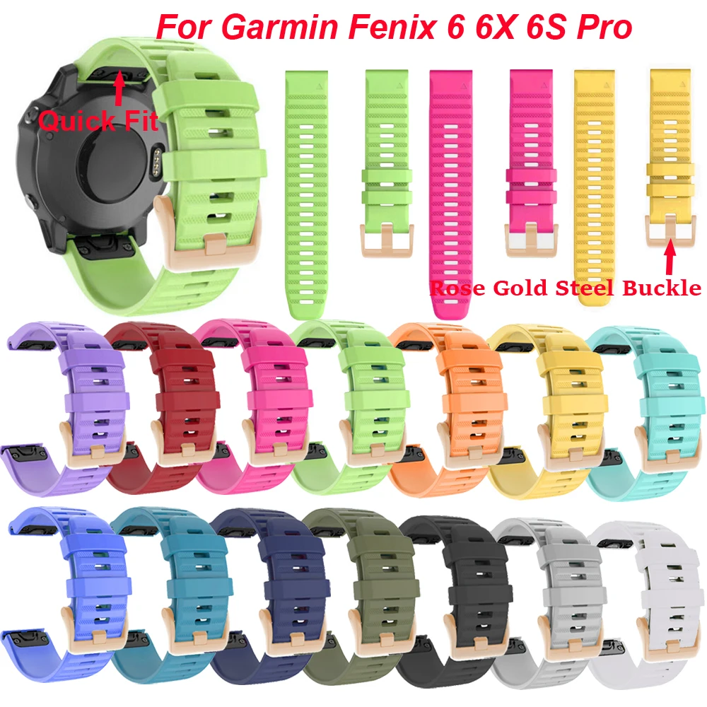 Ремешок для часов 20 22 26 мм Garmin Fenix5 5X 5 5S 3 3HR 6 6S 6X Pro GPS часы быстросъемный силиконовый