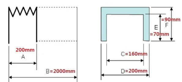 CNC аккордеон Защитная машина сильфон пылезащитный чехол, Ширина 200 мм x высота 90 мм x Lmax 2000 мм