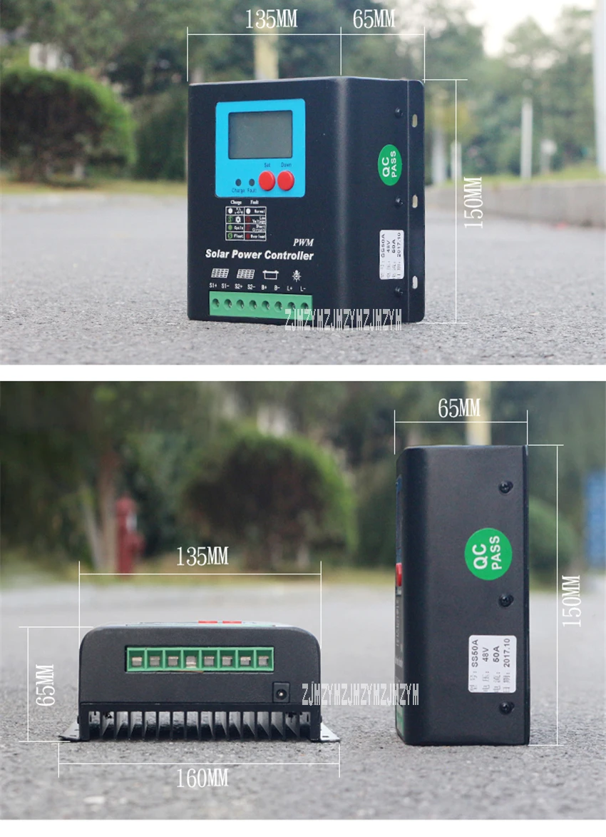 12V24V60A Контроллер заряда солнечных батарей Контроллер энергии фотоэлектрический контроллер солнечной батареи Панель батареи Контроллер для уличного освещения