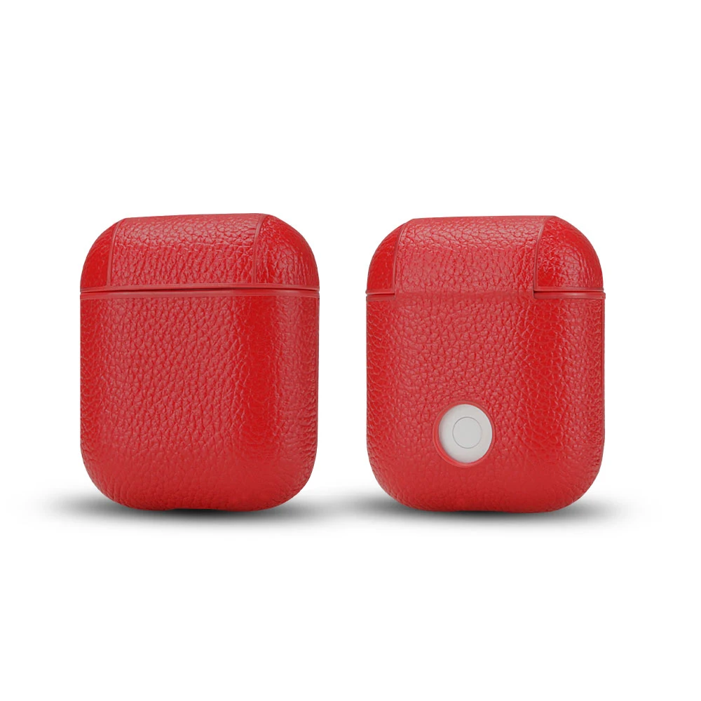 LISM чехол из натуральной кожи для Apple Airpods 1/2 противоударный ПК чехол для AirPods протектор для наушников Litchi шаблон чехол Капа