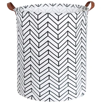 

Laundry Baskets, Round Cotton and Linen Laundry Baskets, Foldable Storage Boxes for Children's Rooms and University Dormitories
