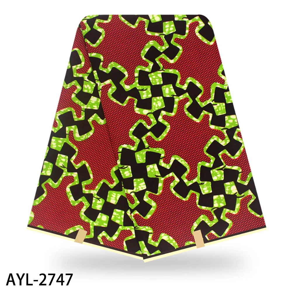 AYL-2747 Африканская ткань, хлопок, Анкара, ткань, высокое качество, нигерийский воск, принты, ткань, настоящий голландский воск, 6 ярдов, BHL - Цвет: AYL-2747