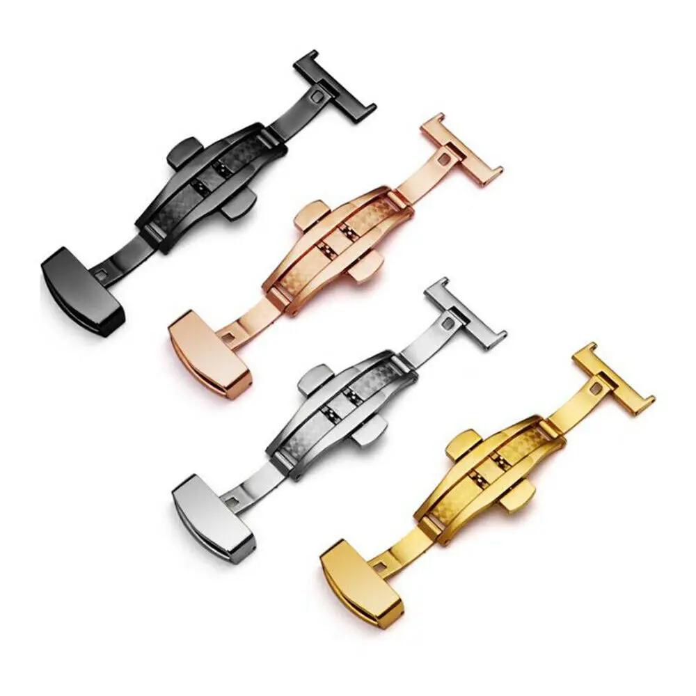 

GHH 16-22mm Foldable Watch Buckle Stainless Steel Flip Lock Butterfly Deployment Clasp Simple Fashion JW5576-JW5591