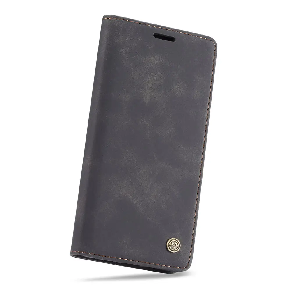 Магнитный чехол на samsung A70s A50s A40s A30s A20s A10s A90 A80 A70 A50 A40 A30 A20 A10 A20E кожаный чехол-портмоне на застежке в стиле ретро чехол - Цвет: Чёрный матовый