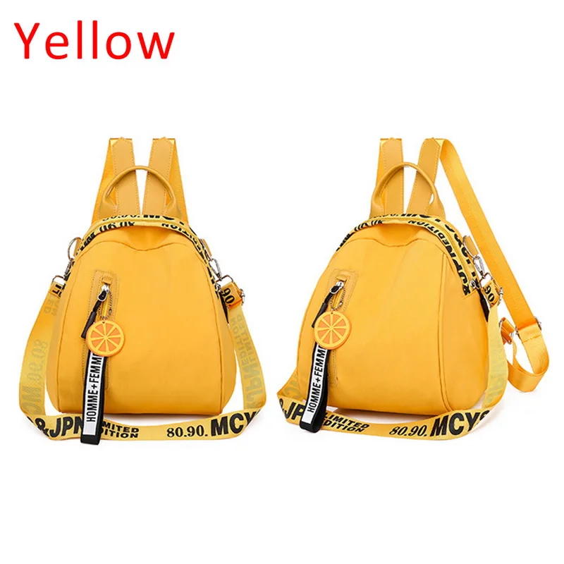 Женские рюкзаки, женские, новинка, сумка через плечо, многоцелевой, Повседневный, модный, для девушек, маленький рюкзак, для путешествий, водонепроницаемый, рюкзак, желтый - Цвет: Yellow