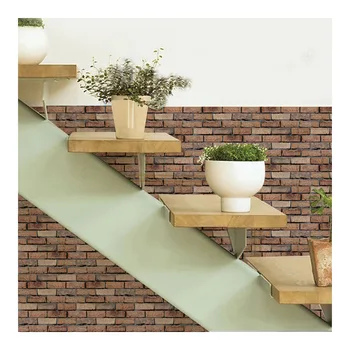 

6PCS 30*30CM 3D Tile Stickers PVC Self-Adhesive Brick Pattern Wall Stickers for Living Room TV Background Decorative Wallpaper