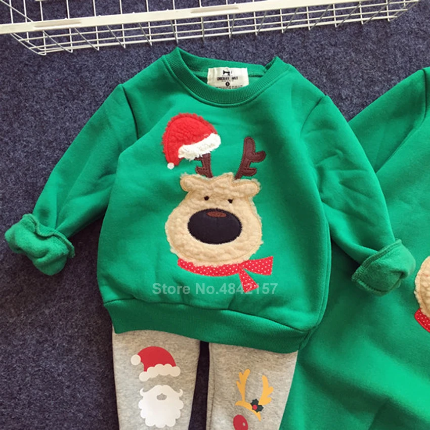 Рождественский свитер с вышивкой в виде Санта Клауса и оленя для всей семьи; пижамы; одинаковые Рождественские толстовки для мамы и детей; Свитшот; верхняя одежда - Цвет: Color3 one sweater